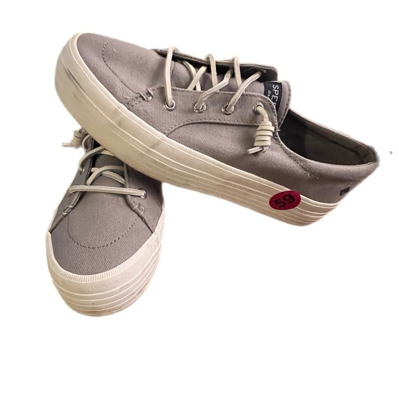 Sperry Women's Crest Vibe Canvas Sneakers Light Gray STS99042 Size 8 - Picture 5 of 8